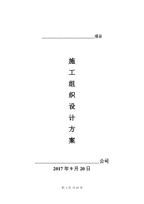 项目施工组织计划
