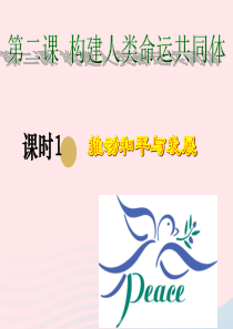 2020九年级道德与法治下册 第一单元 我们共同的世界 第二课 构建人类命运共同体 第1框 推动和平