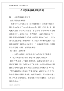 公司发展战略规划范例
