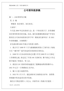 公司领导致辞稿