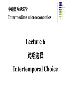 第六章-微观经济学-越期选择