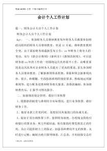 会计个人工作计划