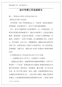 会计年度工作总结范文