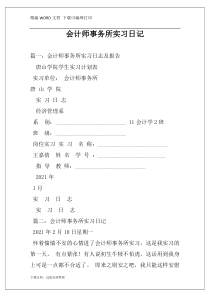 会计师事务所实习日记
