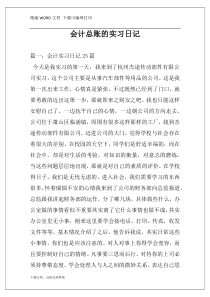 会计总账的实习日记