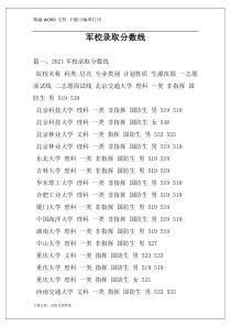 军校录取分数线