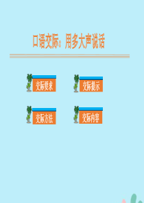 2019秋一年级语文上册 第六单元 课文2 口语交际：用多大声说话教学课件 新人教版