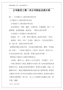 公司新员工第一次公司例会自我介绍