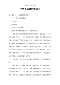 小米手机营销策划书