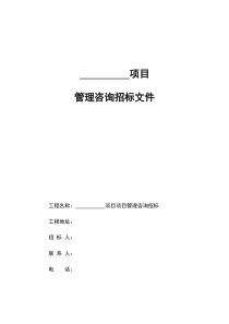 某项目项目管理招标招标文件