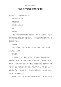 大班科学活动方案(案例)