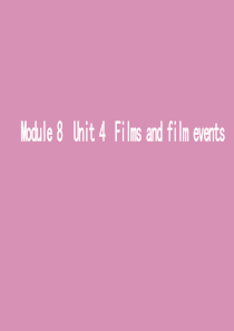 （新课标）2020版高考英语一轮复习 Module 8 Unit 4 Films and film 