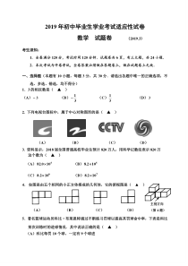2019年中考数学模拟试卷