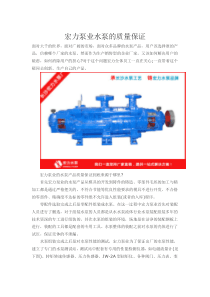 宏力泵业水泵的质量保证