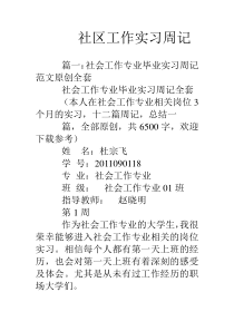 社区工作实习周记