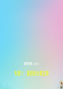 （江苏专用）2020届高考生物一轮复习 专题11 基因的分离定律课件