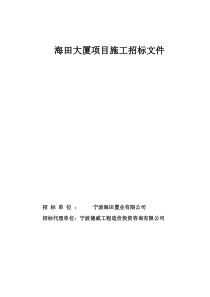 海田大厦施工招标文件(定稿)