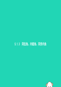 （福建专版）2019春七年级数学下册 第五章 相交线与平行线 5.1 相交线 5.1.3 同位角、内
