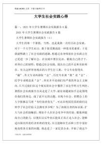 大学生社会实践心得