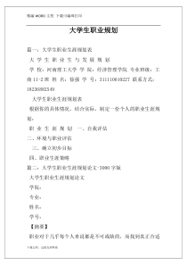 大学生职业规划
