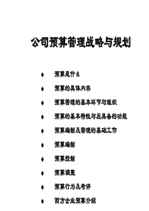公司预算管理战略与规划培训课件