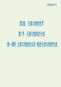 新教材高中化学 2.1.1 元素与物质的关系 物质分类与物质性质课件（1）鲁科版必修第一册