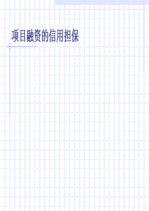 项目融资的信用担保P70