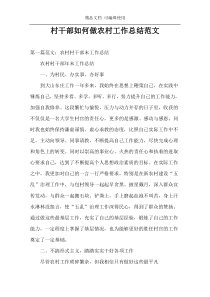 村干部如何做农村工作总结范文