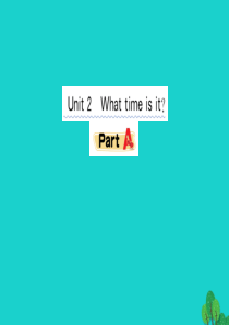 四年级英语下册 Unit 2 What time is it Part A作业课件 人教PEP版