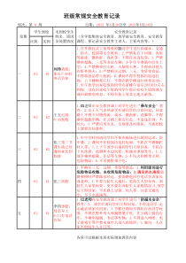 班级常规安全教育记录填写具体格式