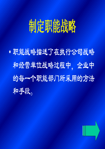 制定职能战略管理1