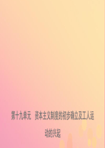 山东省青岛市2019年中考历史总复习 世界史 第十九单元 资本主义制度的初步确立及工人运动的兴起课件