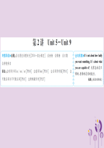 山东省菏泽市2019年中考英语总复习 第一部分 系统复习 成绩基石 七上 第2讲 Unit 5-9课