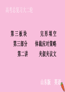 山东省2020届新高考英语大二轮总复习 第三板块 完形填空 第三部分 体裁应对策略 第2讲 夹叙夹议