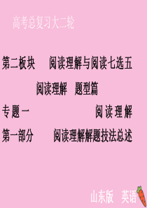 山东省2020届新高考英语大二轮总复习 第二板块 阅读理解与阅读七选五 专题一 阅读理解 第一部分 