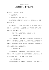 小学学校社团工作汇报