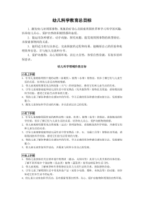 幼儿科学领域目标分解