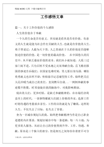 工作感悟文章