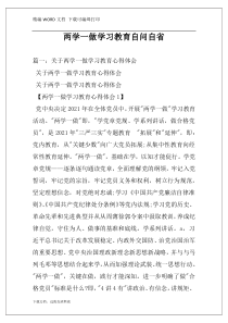 两学一做学习教育自问自省