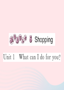 七年级英语下册 Module 5 Shopping Unit 1 What can I do for