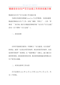 镇建设安全生产百日会战工作具体实施方案
