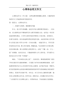 心得体会范文作文