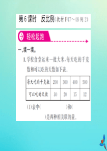 六年级数学下册 第四单元 比例 第6课时 反比例习题课件 新人教版