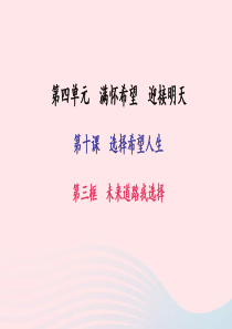 九年级政治全册 第四单元 满怀希望 迎接明天 第十课 选择希望人生 第三框 未来道路我选择习题课件 