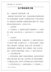 电子商务宣传方案