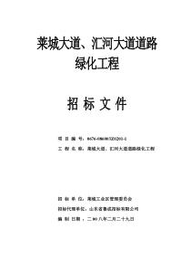 莱城大道汇河大道道路招标文件