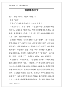 懂得感恩作文