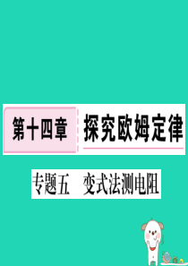 九年级物理上册 专题五 变式法测电阻习题课件 （新版）粤教沪版