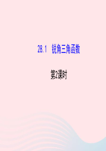九年级数学下册 第28章锐角三角函数 28.1 锐角三角函数第2课时习题课件 新人教版