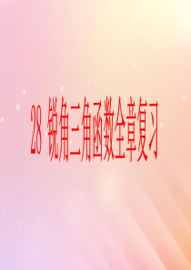 九年级数学下册 第28章 锐角三角函数全章复习课件